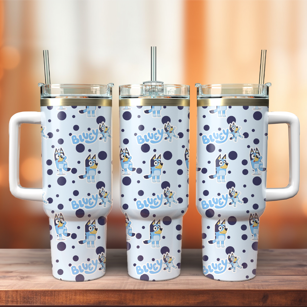 Bluey Cartoon Custom Stanley Cup 40 oz 30 oz Tumbler With Handle
