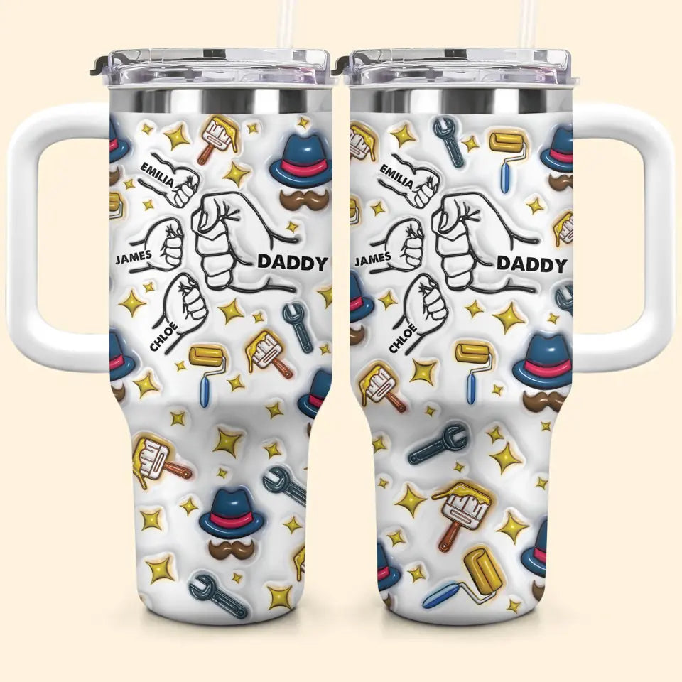 3D Dad Bump Custom Stanley Cup 40 oz 30 oz Tumbler With Handle