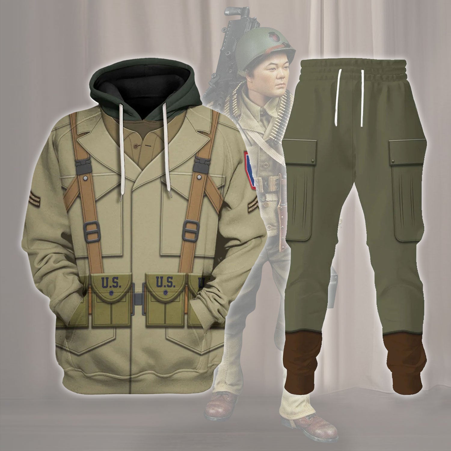 442nd Infantry Regiment Corporal Costume Hoodie Sweatshirt T-Shirt Sweatpants Tracksuit - Stormmerch Exclusive