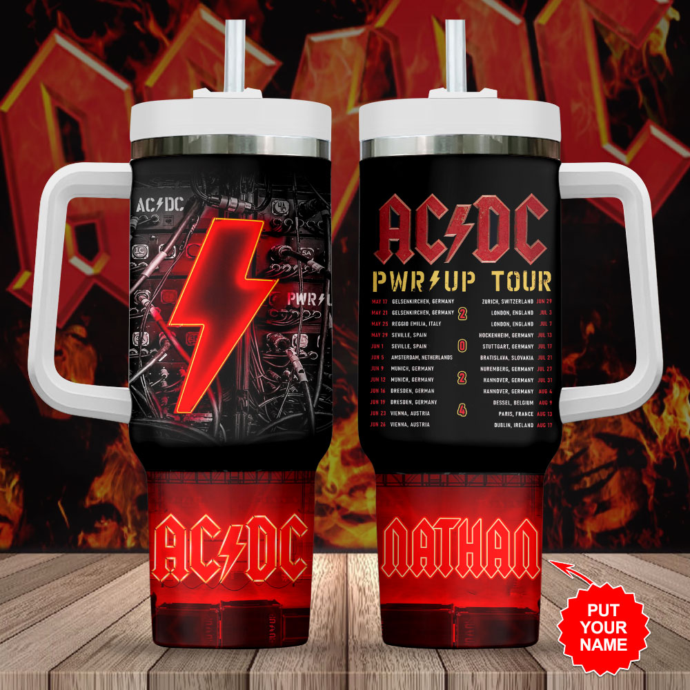 AC/DC Music Custom Stanley Cup 40 oz 30 oz Tumbler With Handle