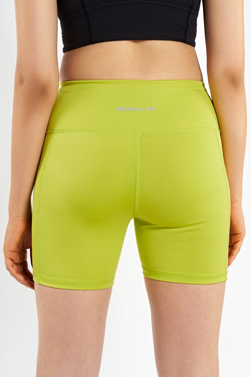 Acid Lime Gym Sport Workout Basic Shorts