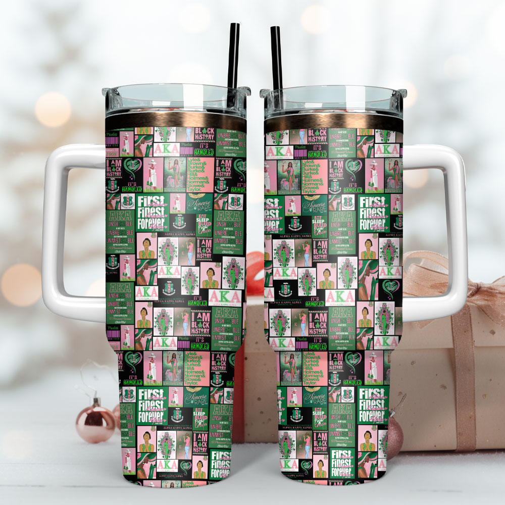 AKA First and Finest Custom Stanley Cup 40 oz 30 oz Tumbler With Handle
