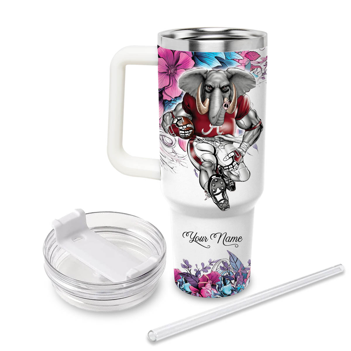 Alabama Crimson Tide NCAA Custom Stanley Cup 40 oz 30 oz Tumbler With Handle