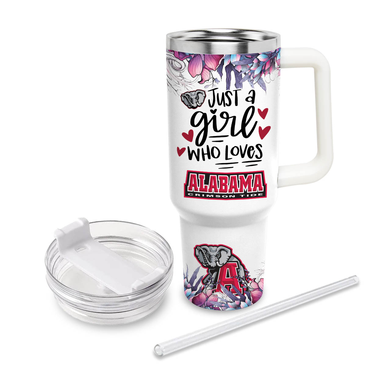 Alabama Crimson Tide NCAA Custom Stanley Cup 40 oz 30 oz Tumbler With Handle