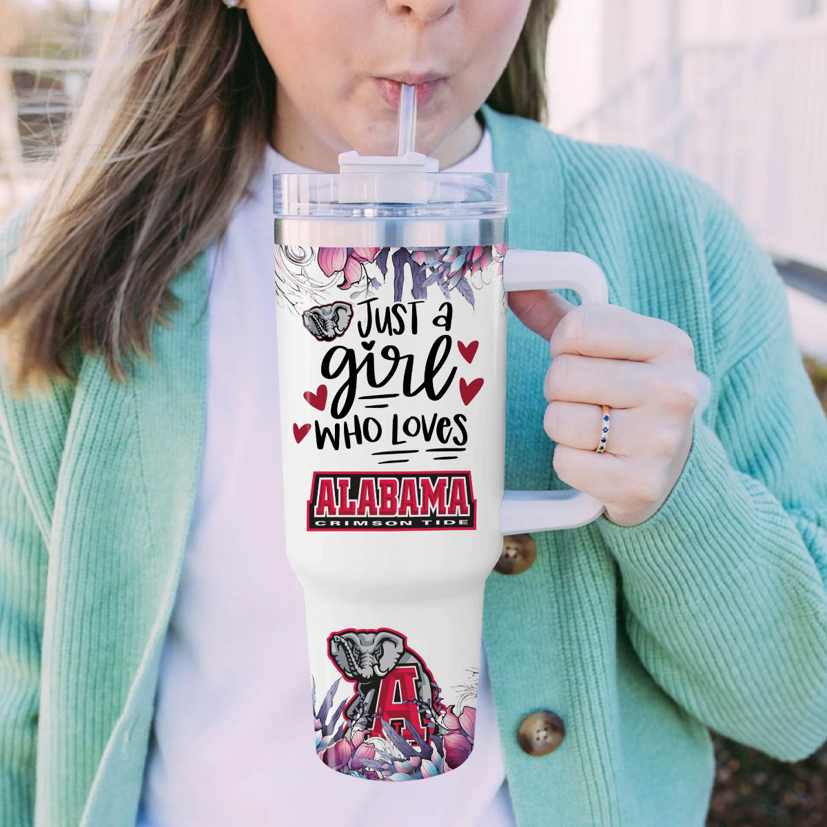 Alabama Crimson Tide NCAA Custom Stanley Cup 40 oz 30 oz Tumbler With Handle