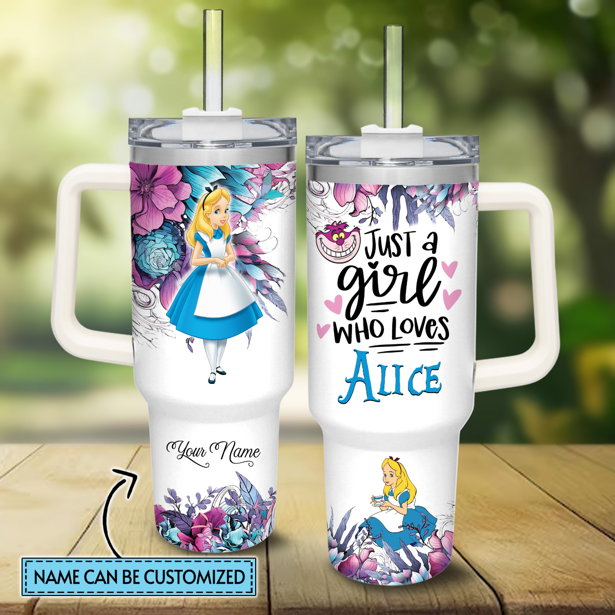 Alice Alice In Wonderland Cartoon Custom Stanley Cup 40 oz 30 oz Tumbler With Handle