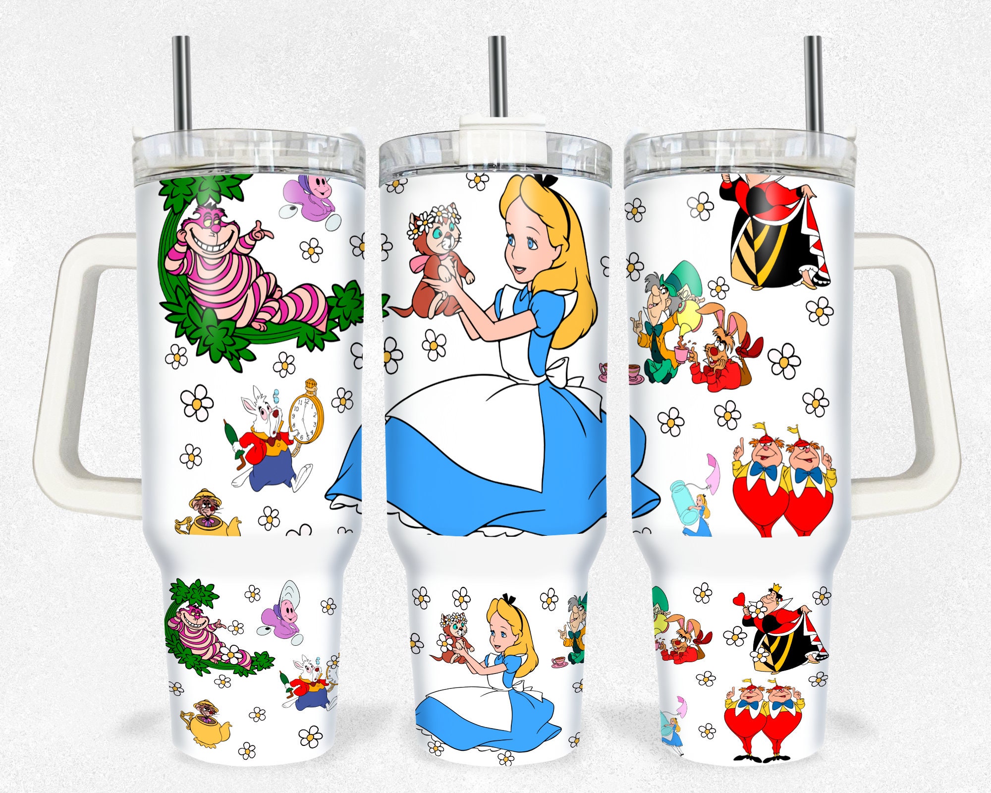 Alice In Wonderland Disney Cartoon Custom Stanley Cup 40 oz 30 oz Tumbler With Handle