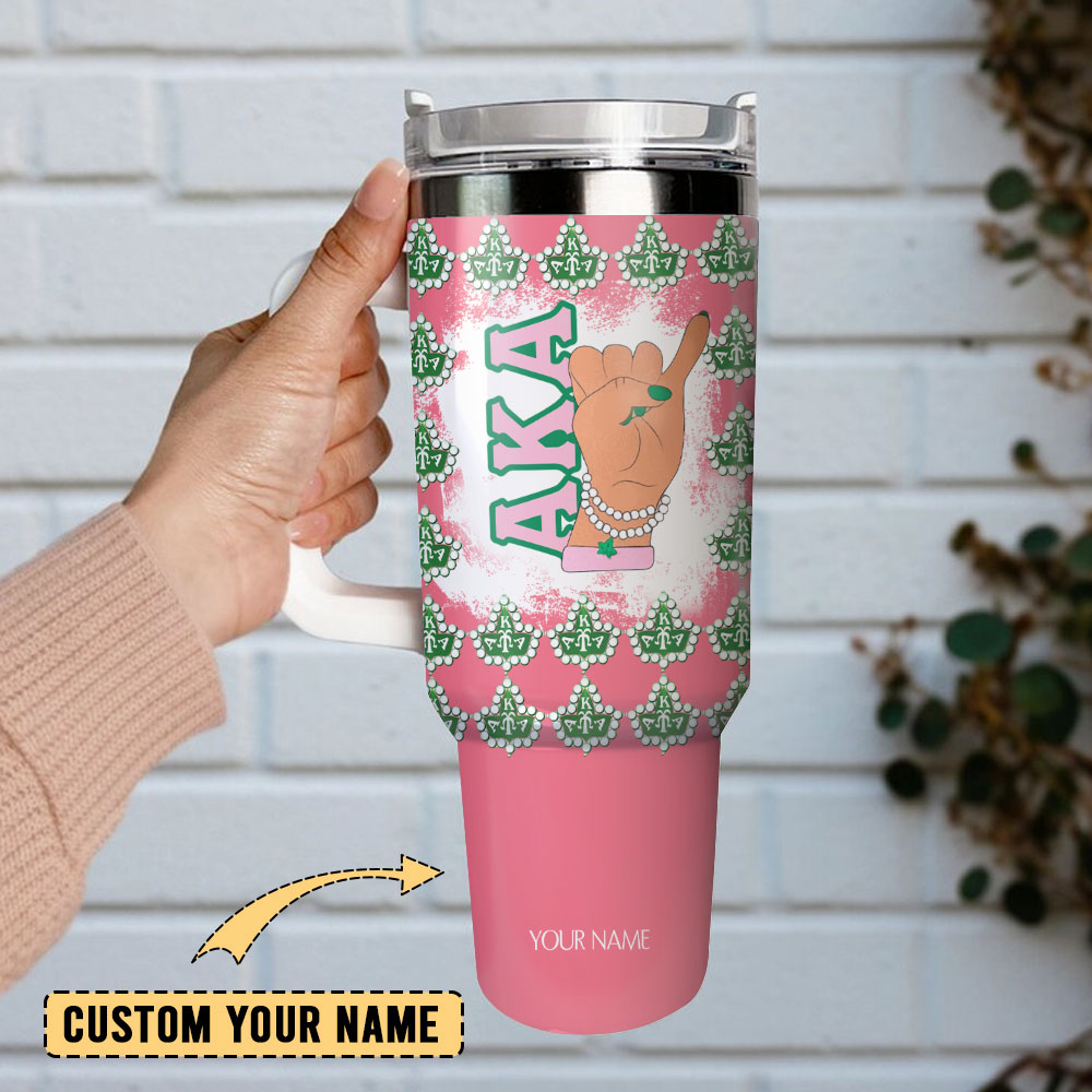 Alpha Kappa Alpha Custom Stanley Cup 40 oz 30 oz Tumbler With Handle