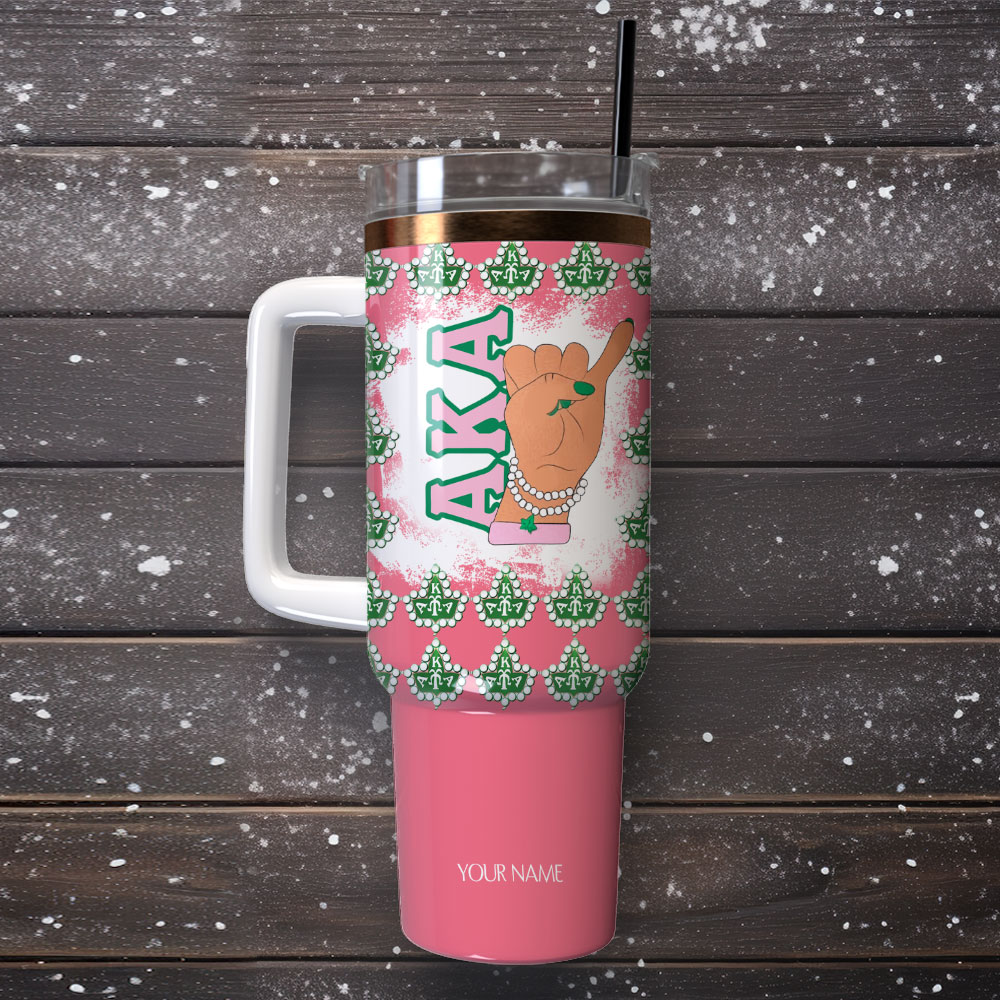Alpha Kappa Alpha Custom Stanley Cup 40 oz 30 oz Tumbler With Handle