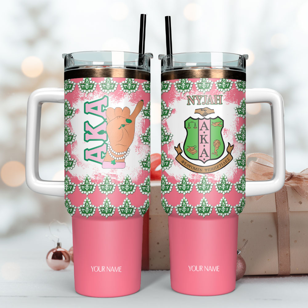 Alpha Kappa Alpha Custom Stanley Cup 40 oz 30 oz Tumbler With Handle