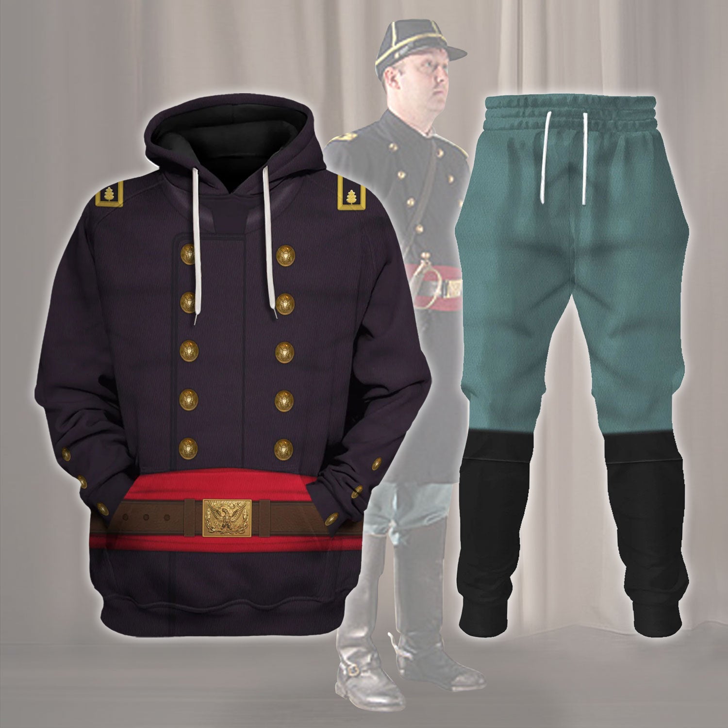 American Civil War Union Army Major Infantry Costume Hoodie Sweatshirt T-Shirt Sweatpants Tracksuit - Stormmerch Exclusive