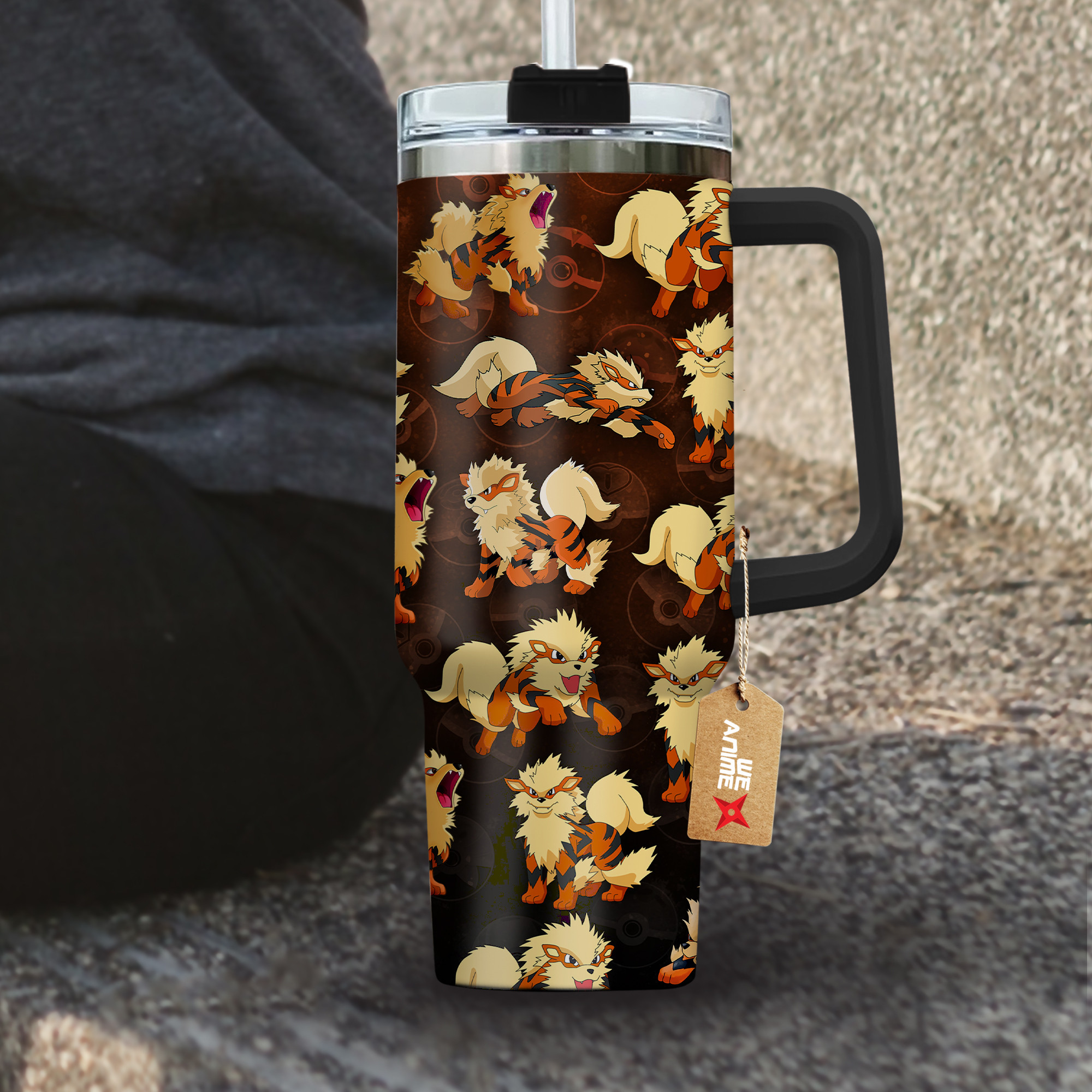 Arcanine Pokemon Anime Custom Stanley Cup 40 oz 30 oz Tumbler With Handle