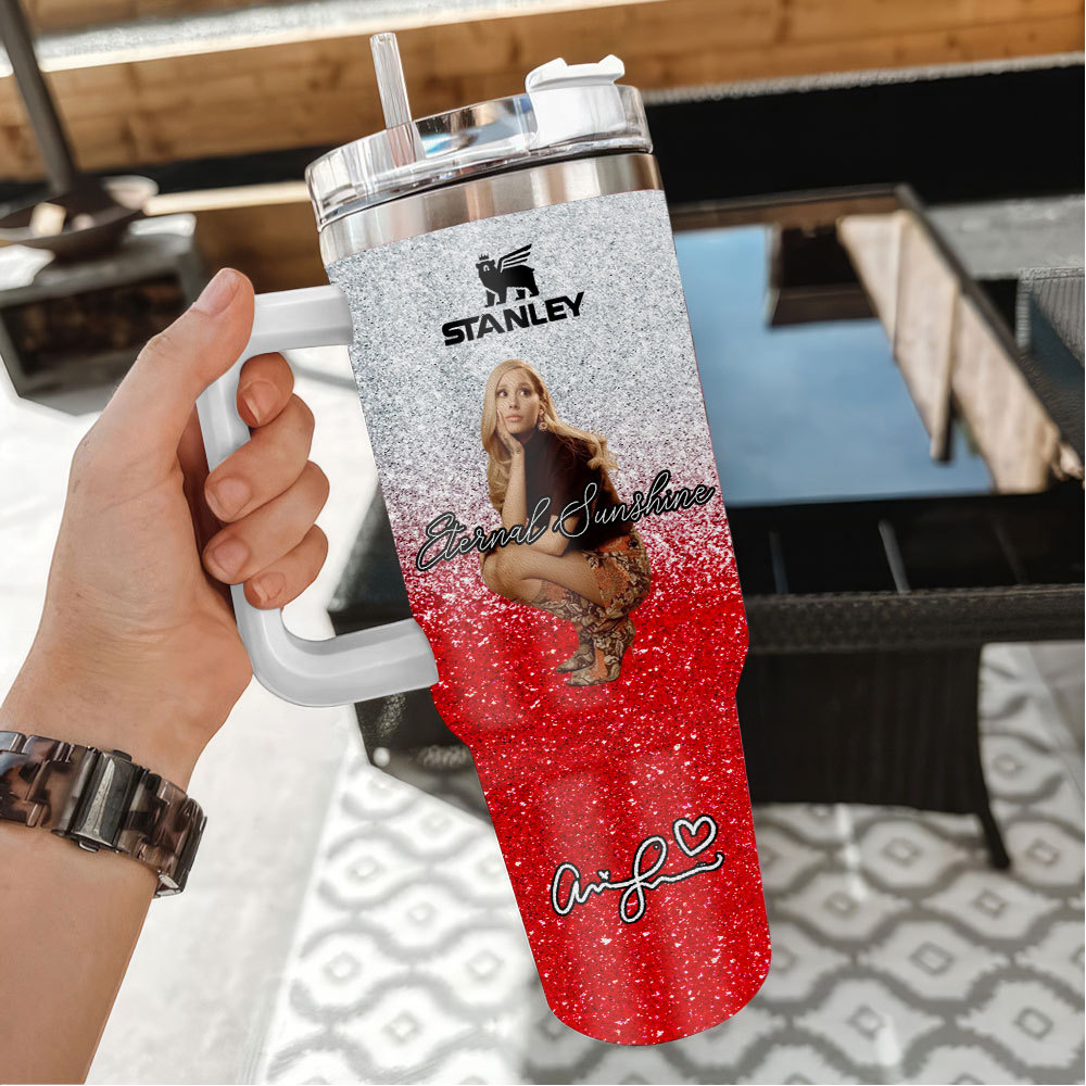 Ariana Grande Eternal Sunshine Glitter Music Custom Stanley Cup 40 oz 30 oz Tumbler With Handle