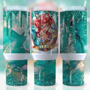 Ariel The Little Mermaid Disney Cartoon Custom Stanley Cup 40 oz 30 oz Tumbler With Handle