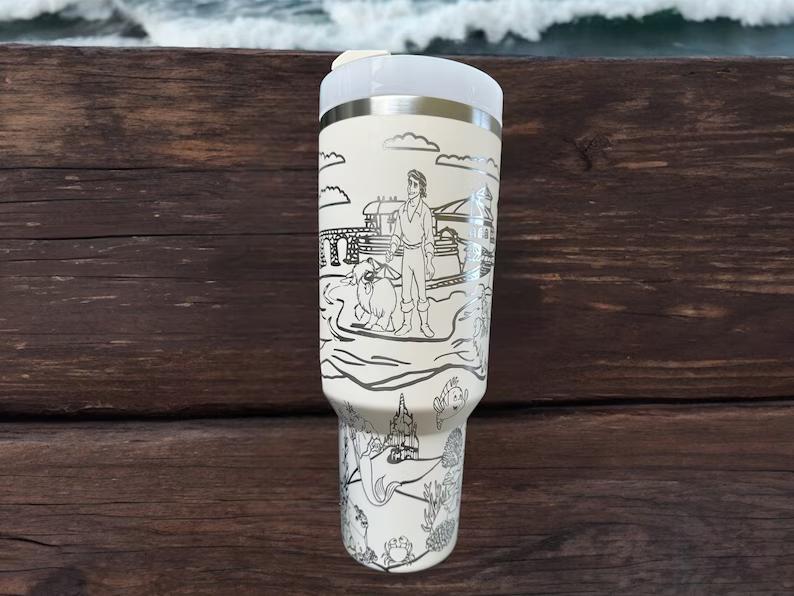 Ariel The Little Mermaid Disney Cartoon Custom Stanley Cup 40 oz 30 oz Tumbler With Handle