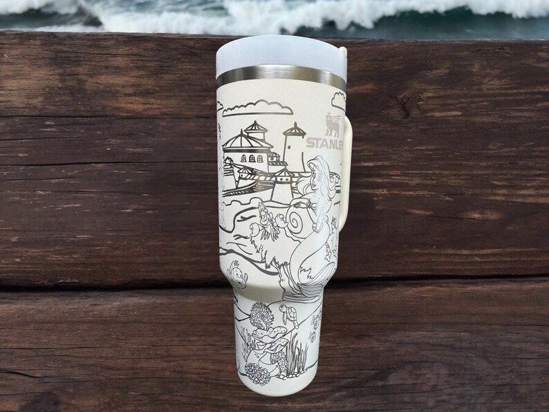 Ariel The Little Mermaid Disney Cartoon Custom Stanley Cup 40 oz 30 oz Tumbler With Handle