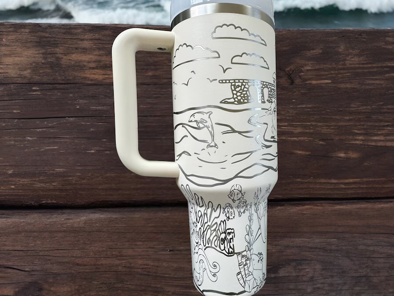 Ariel The Little Mermaid Disney Cartoon Custom Stanley Cup 40 oz 30 oz Tumbler With Handle