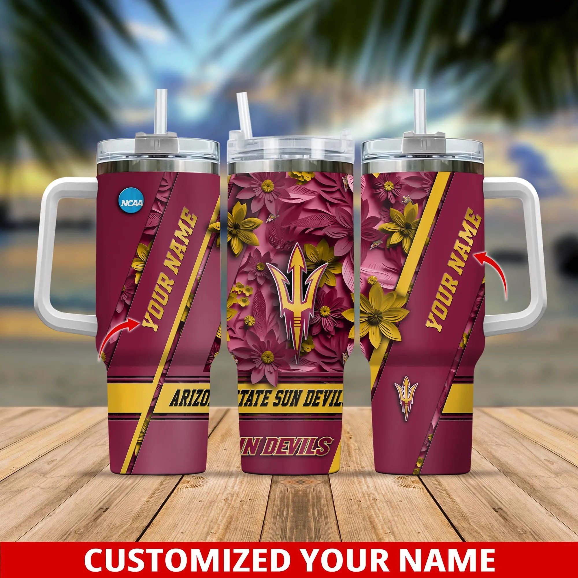Arizona State Sun Devils NCAA Custom Stanley Cup 40 oz 30 oz Tumbler With Handle