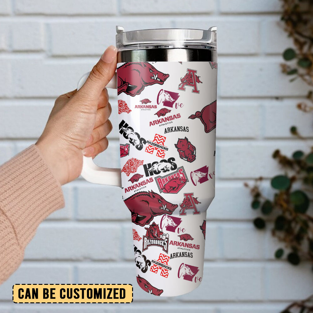 Arkansas Razorbacks NCAA Sport Custom Stanley Cup 40 oz 30 oz Tumbler With Handle
