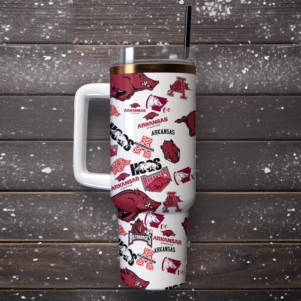 Arkansas Razorbacks NCAA Sport Custom Stanley Cup 40 oz 30 oz Tumbler With Handle