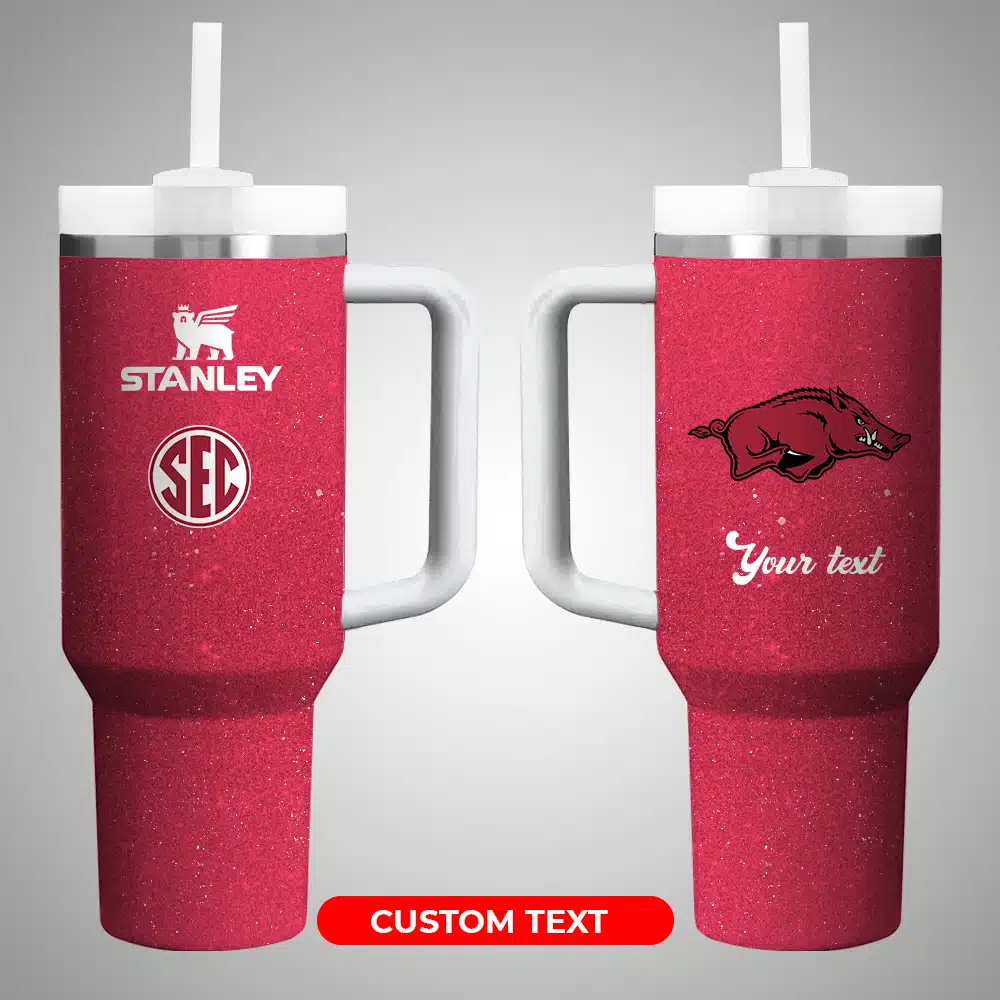 Arkansas Razorbacks NCAA Custom Stanley Cup 40 oz 30 oz Tumbler With Handle
