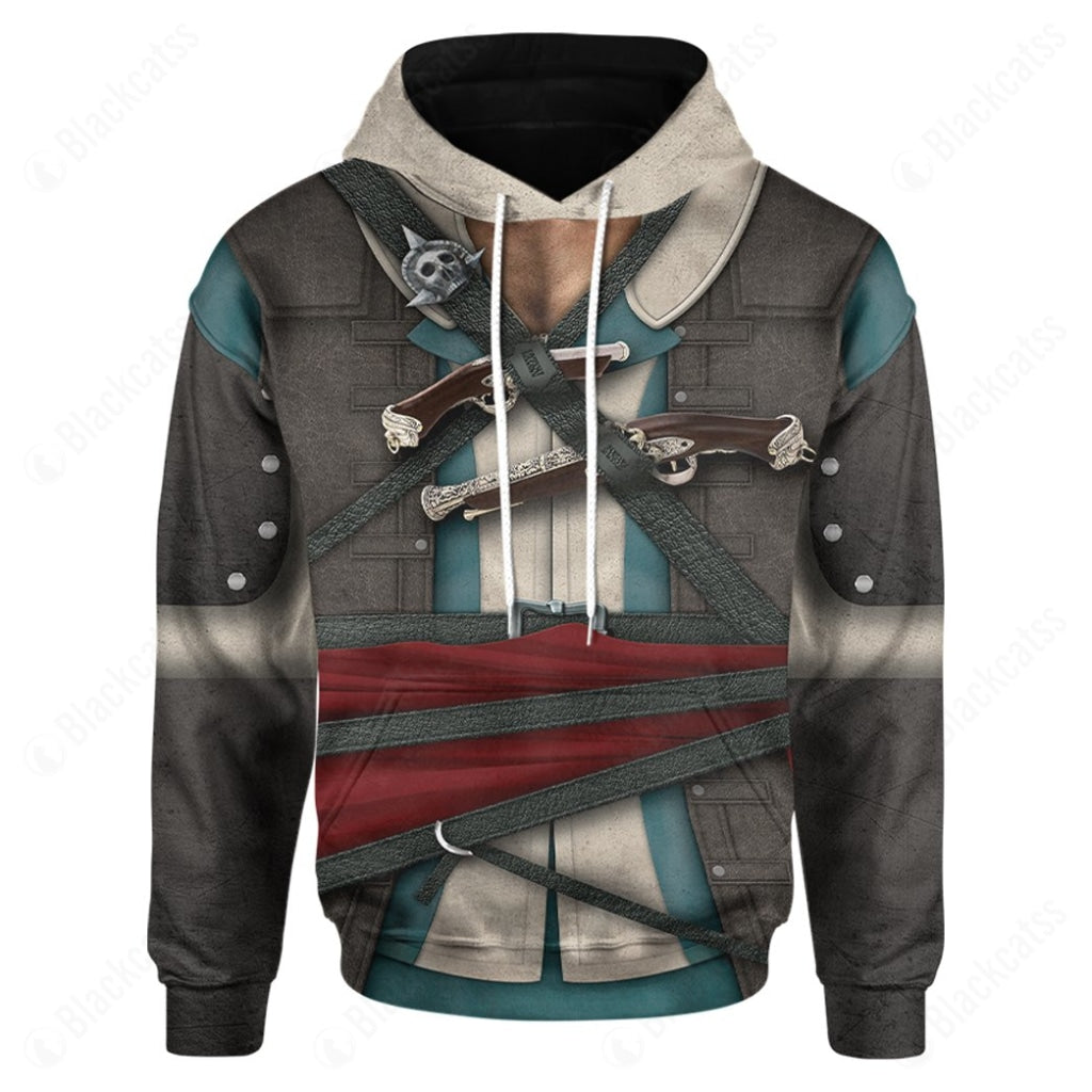 Assassin's Creed IV 4 Black Flag Edward Kenway Costume Hoodie Sweatshirt T-Shirt Sweatpants Tracksuit - Stormmerch Exclusive
