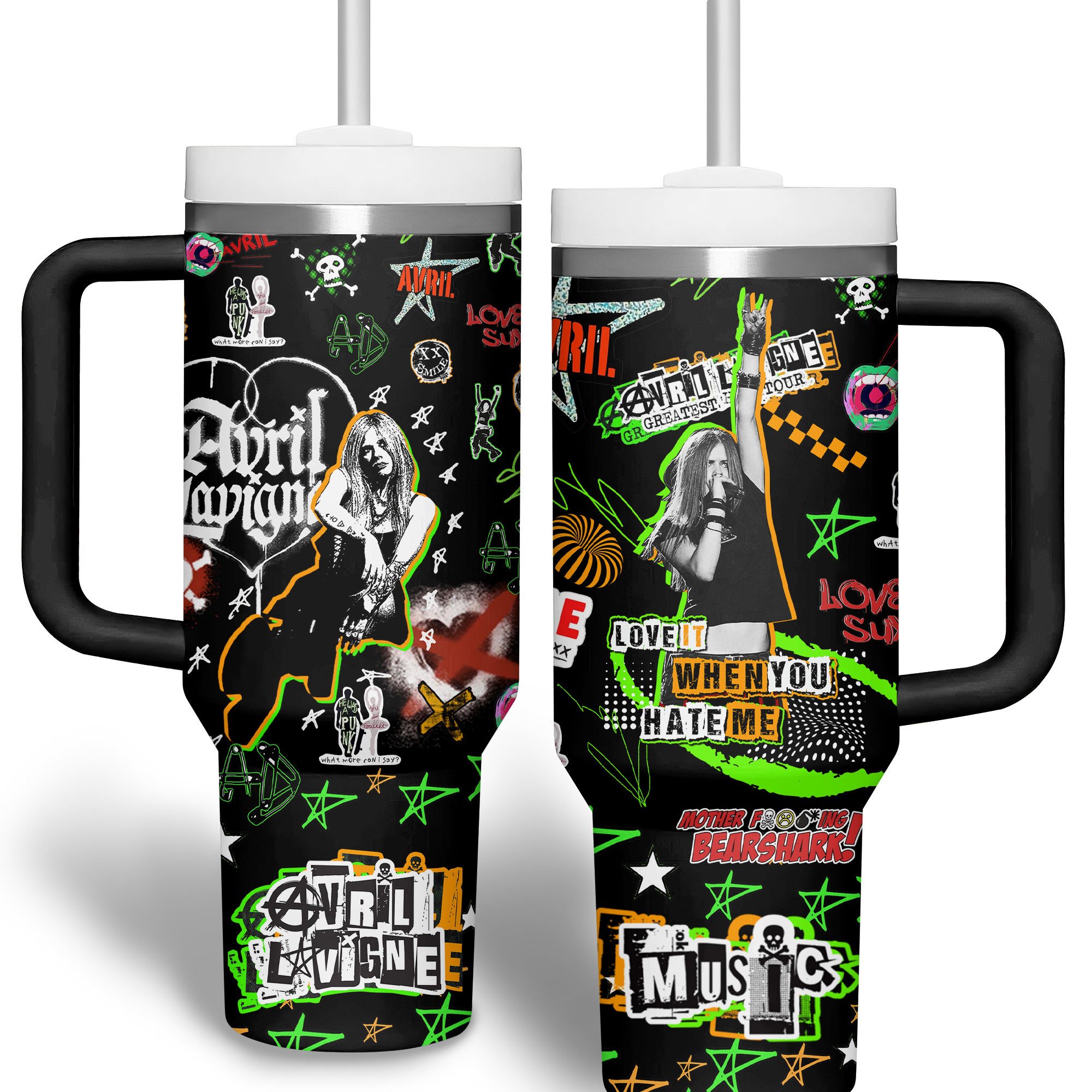 Avril Lavigne Music Custom Stanley Cup 40 oz 30 oz Tumbler With Handle