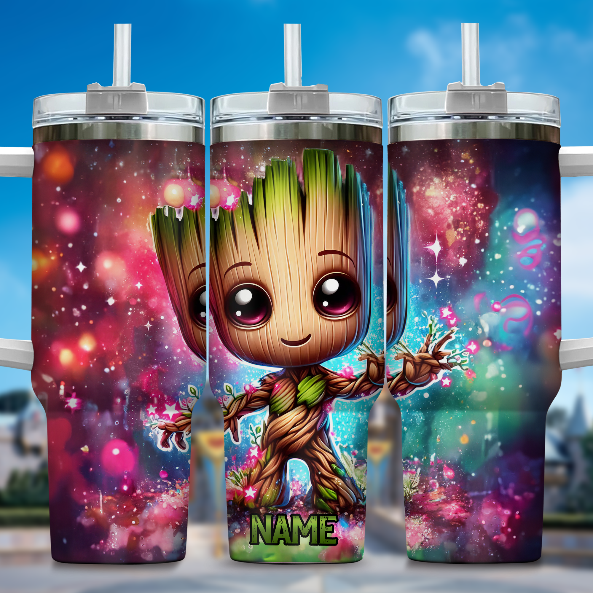 Baby Groot Cartoon Custom Stanley Cup 40 oz 30 oz Tumbler With Handle