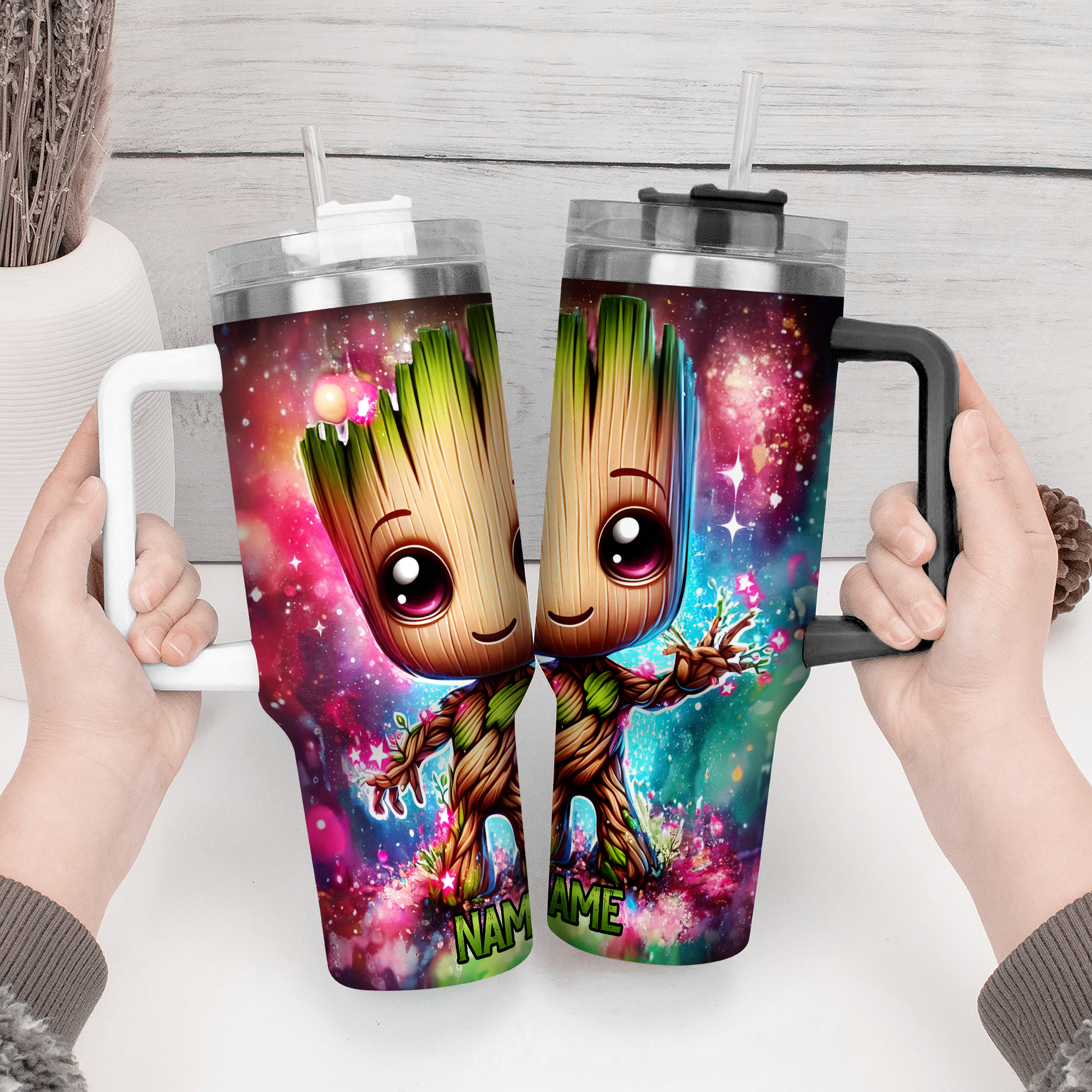 Baby Groot Cartoon Custom Stanley Cup 40 oz 30 oz Tumbler With Handle