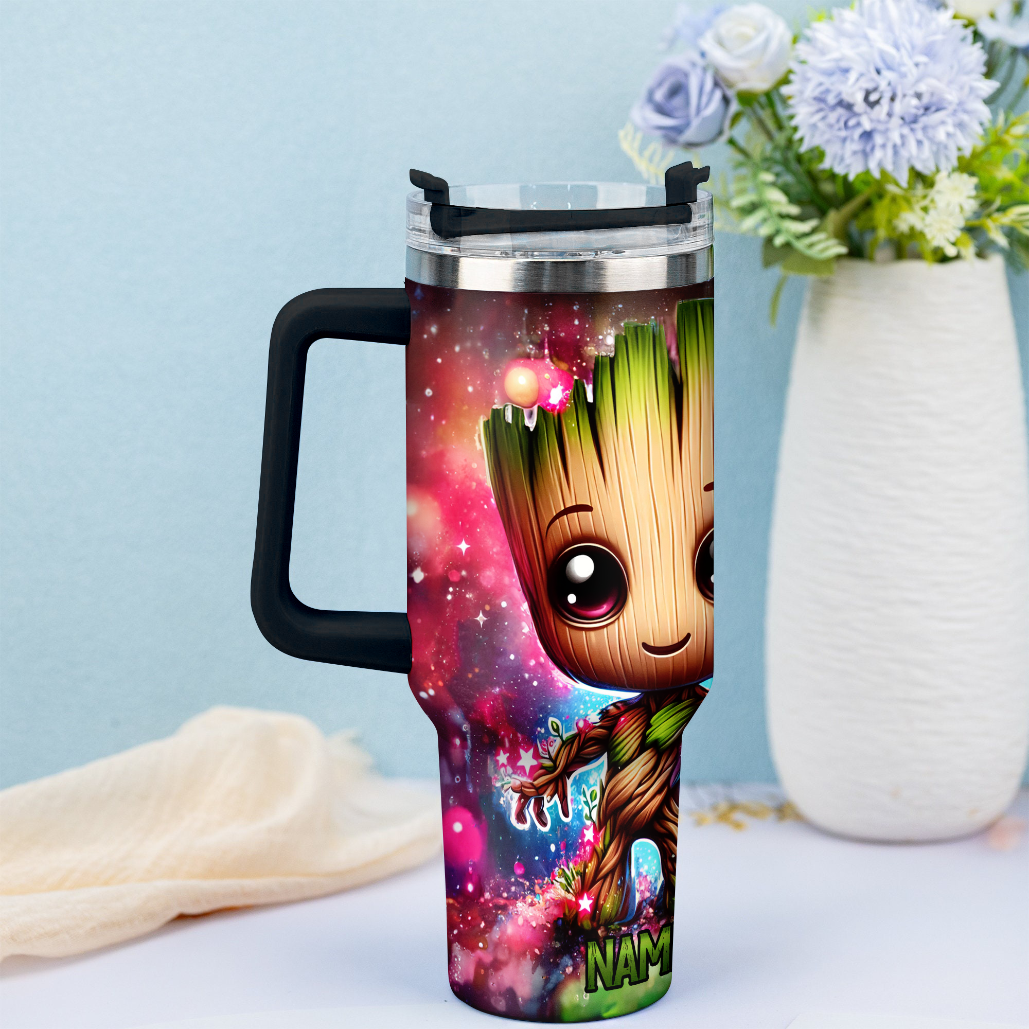 Baby Groot Cartoon Custom Stanley Cup 40 oz 30 oz Tumbler With Handle