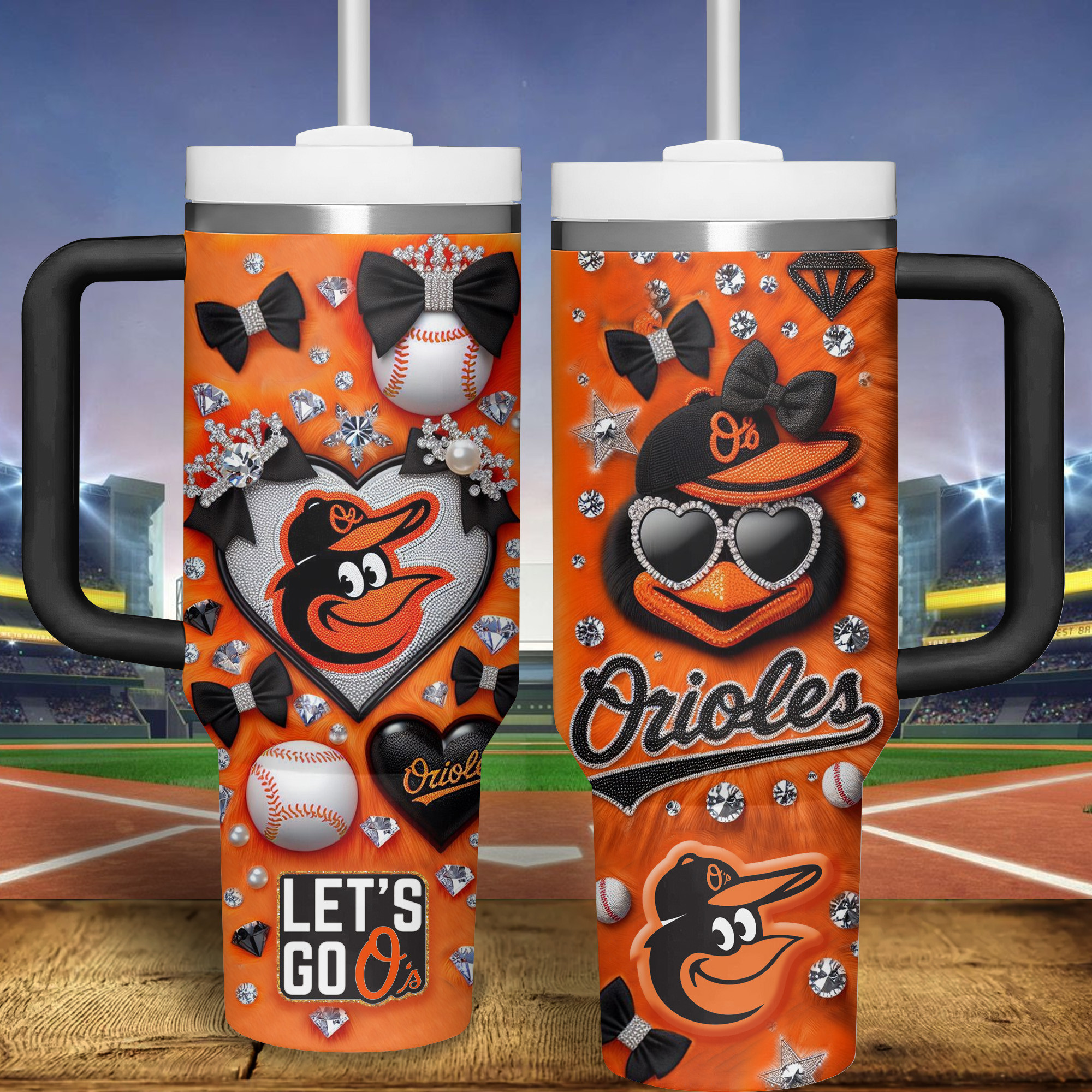 Baltimore Orioles MLB Custom Stanley Cup 40 oz 30 oz Tumbler With Handle