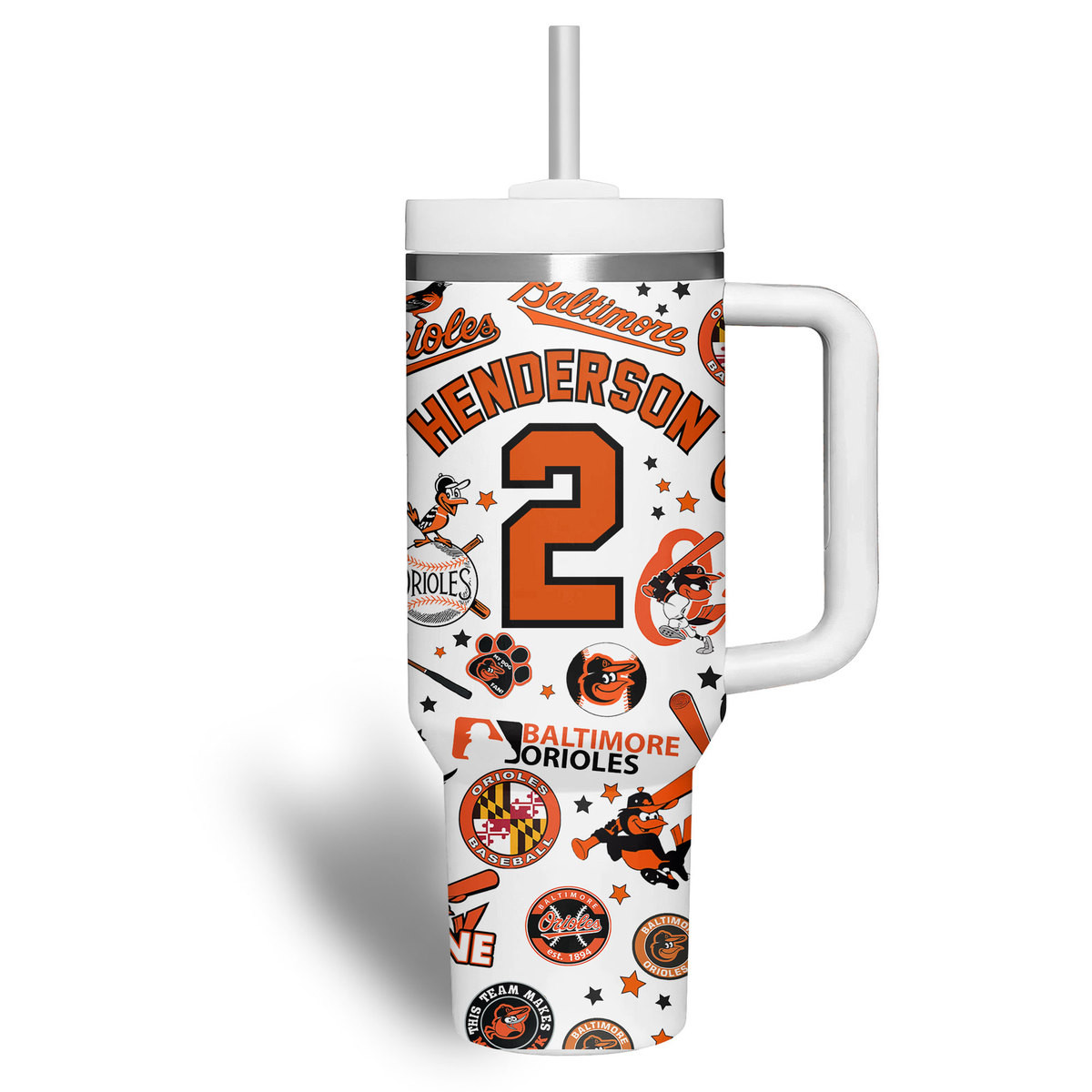Baltimore Orioles MLB Custom Stanley Cup 40 oz 30 oz Tumbler With Handle