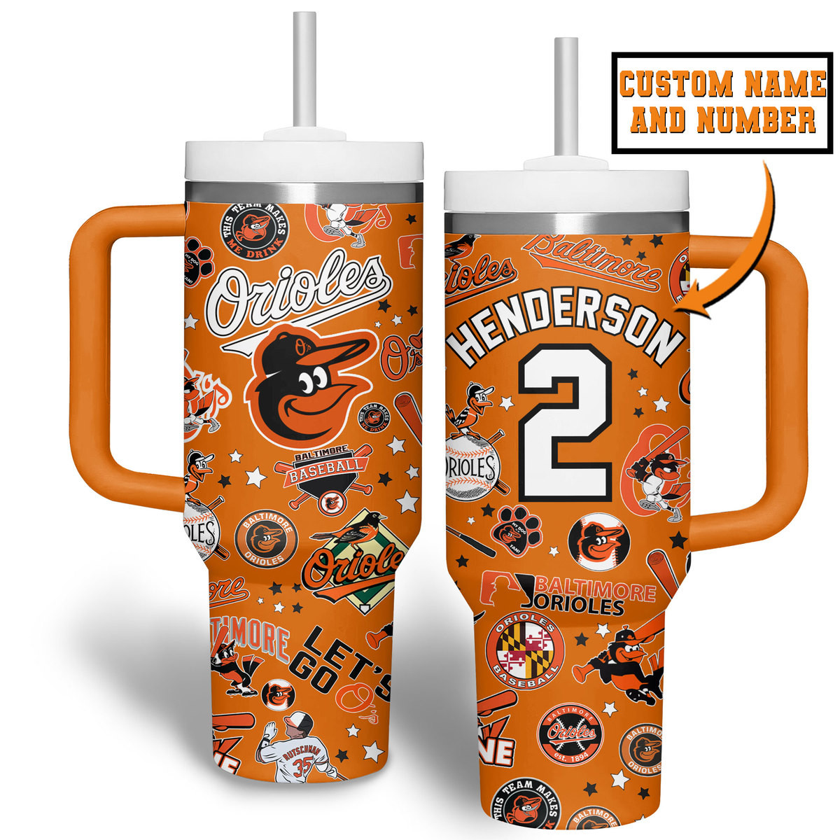 Baltimore Orioles MLB Custom Stanley Cup 40 oz 30 oz Tumbler With Handle