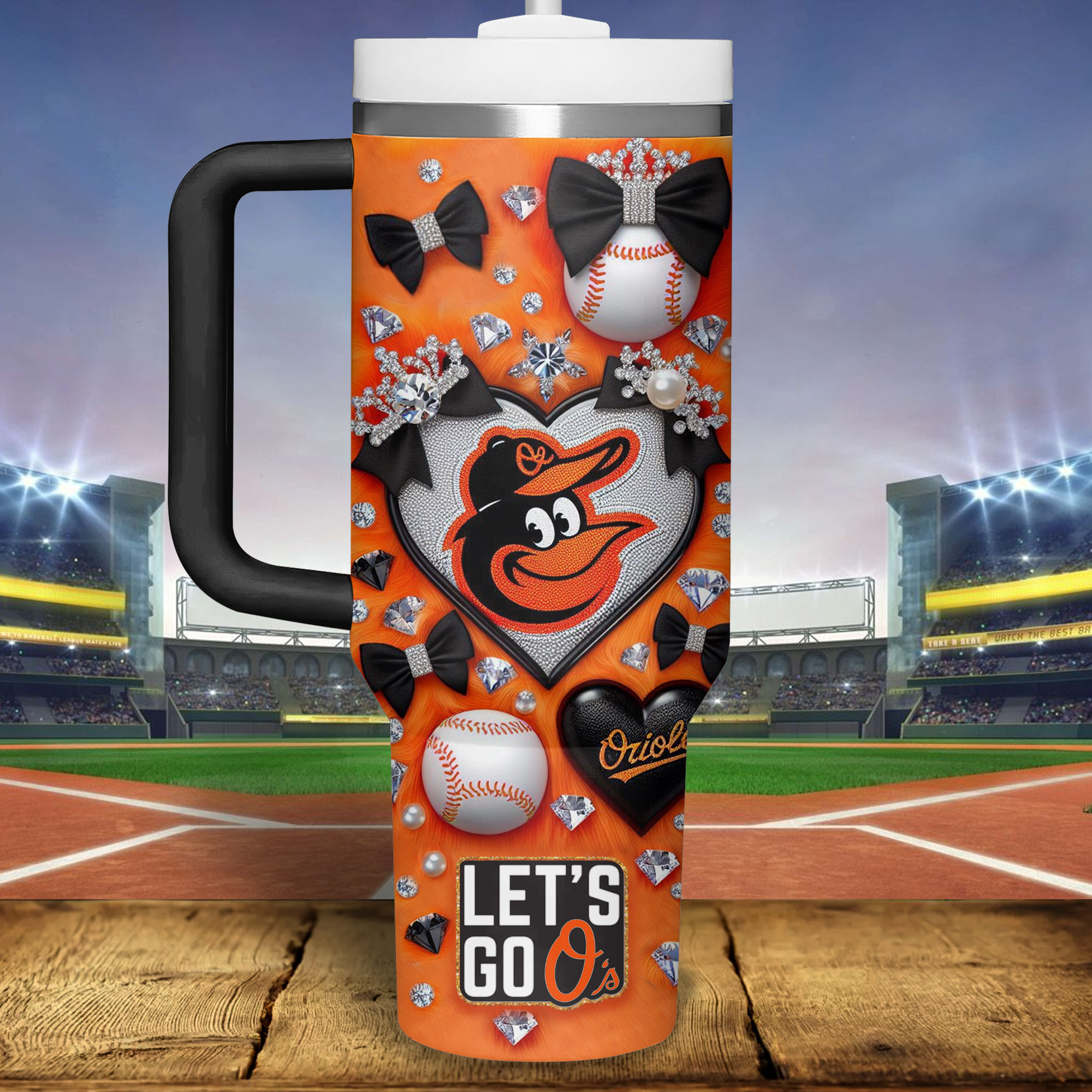 Baltimore Orioles MLB Custom Stanley Cup 40 oz 30 oz Tumbler With Handle