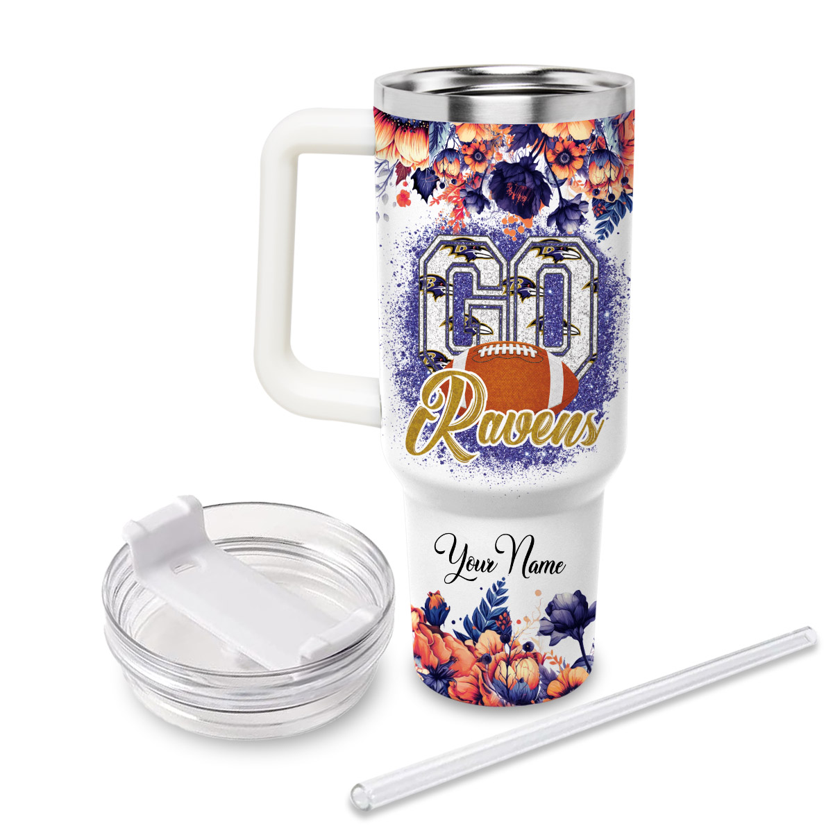 Baltimore Ravens NFL Custom Stanley Cup 40 oz 30 oz Tumbler With Handle