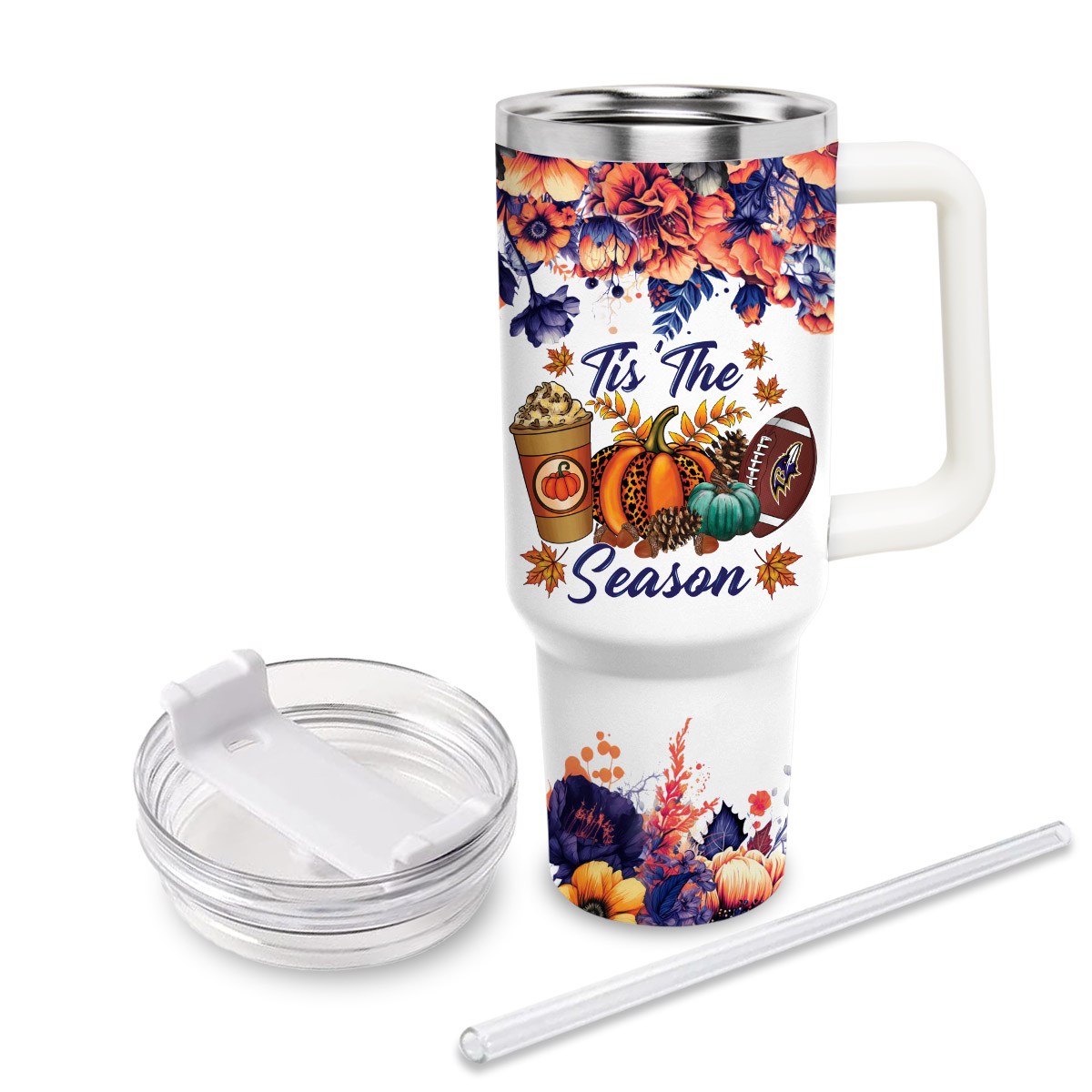Baltimore Ravens NFL Custom Stanley Cup 40 oz 30 oz Tumbler With Handle