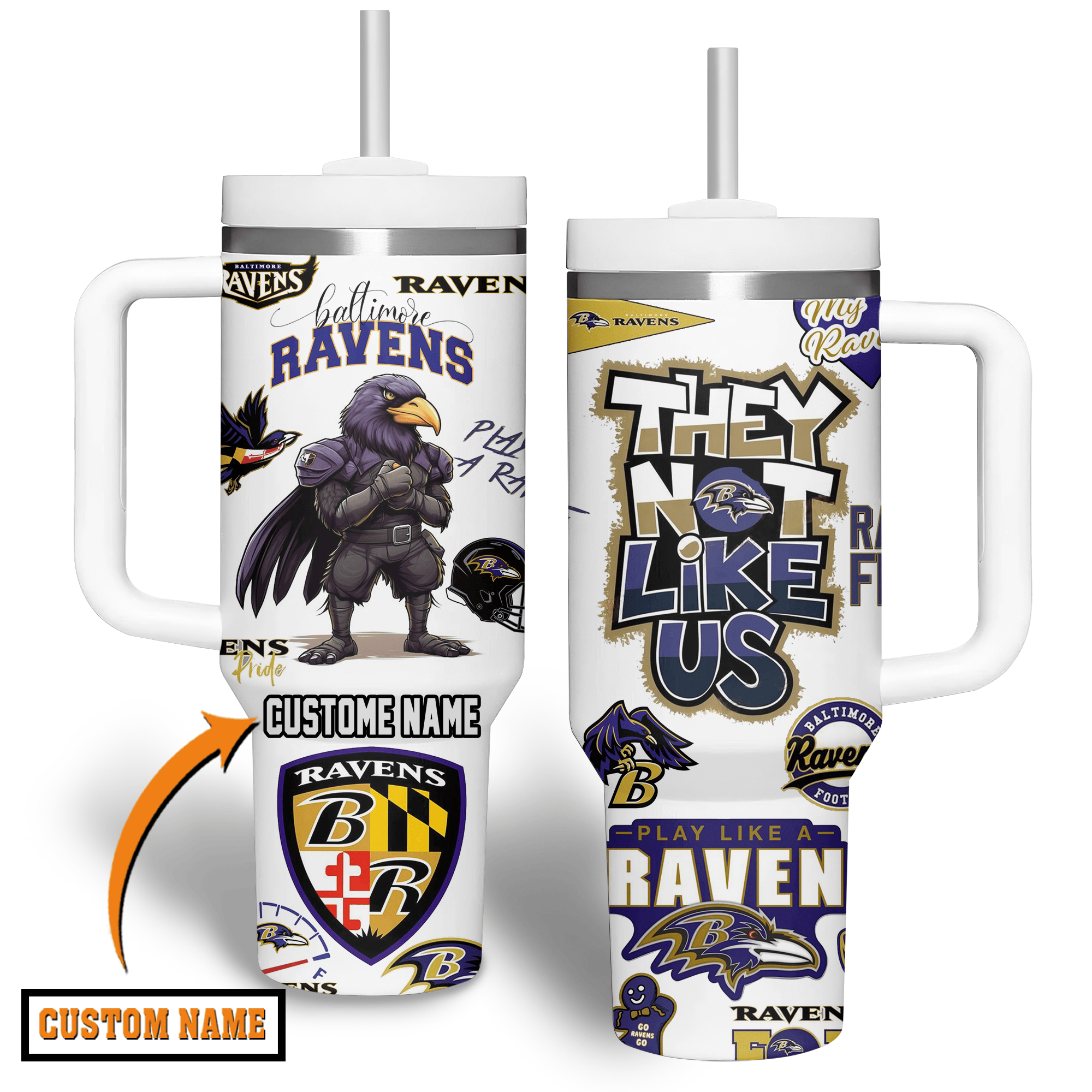 Baltimore Ravens NFL Custom Stanley Cup 40 oz 30 oz Tumbler With Handle