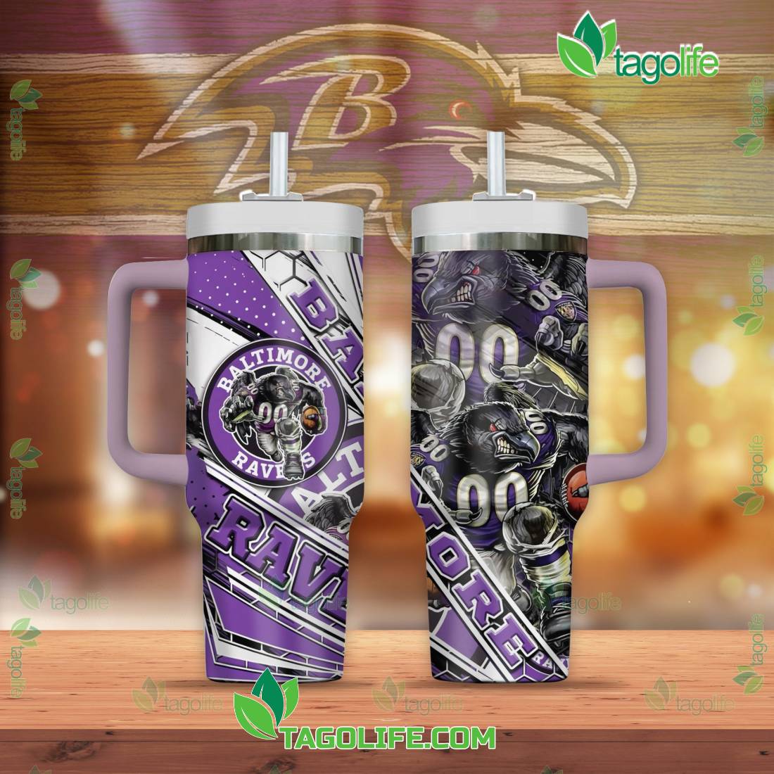 Baltimore Ravens NFL Custom Stanley Cup 40 oz 30 oz Tumbler With Handle