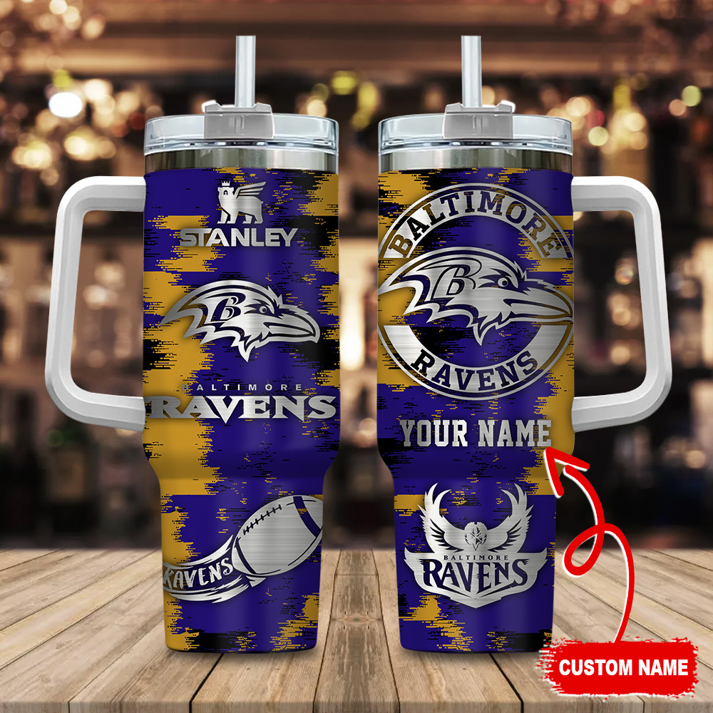Baltimore Ravens NFL Custom Stanley Cup 40 oz 30 oz Tumbler With Handle