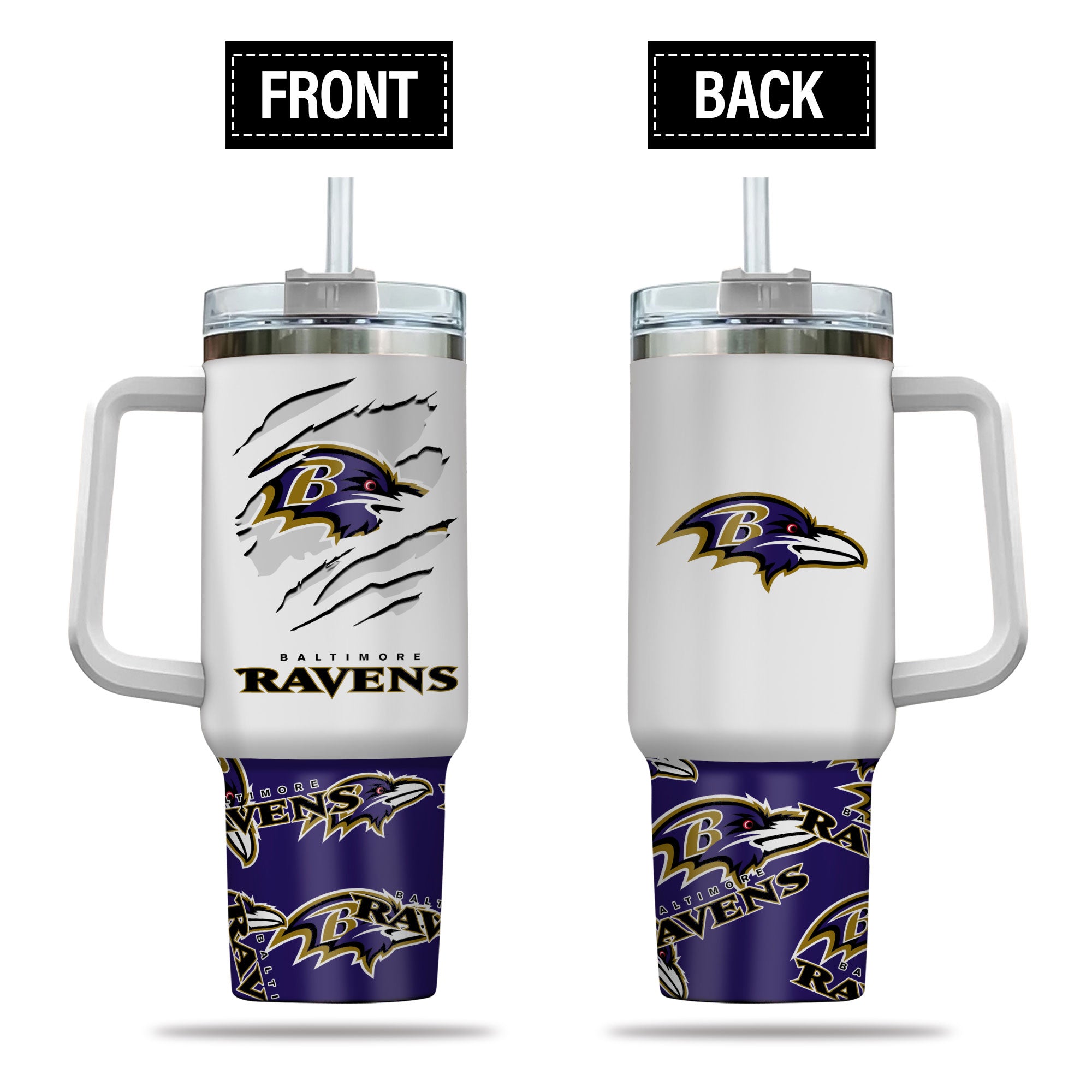 Baltimore Ravens NFL Custom Stanley Cup 40 oz 30 oz Tumbler With Handle