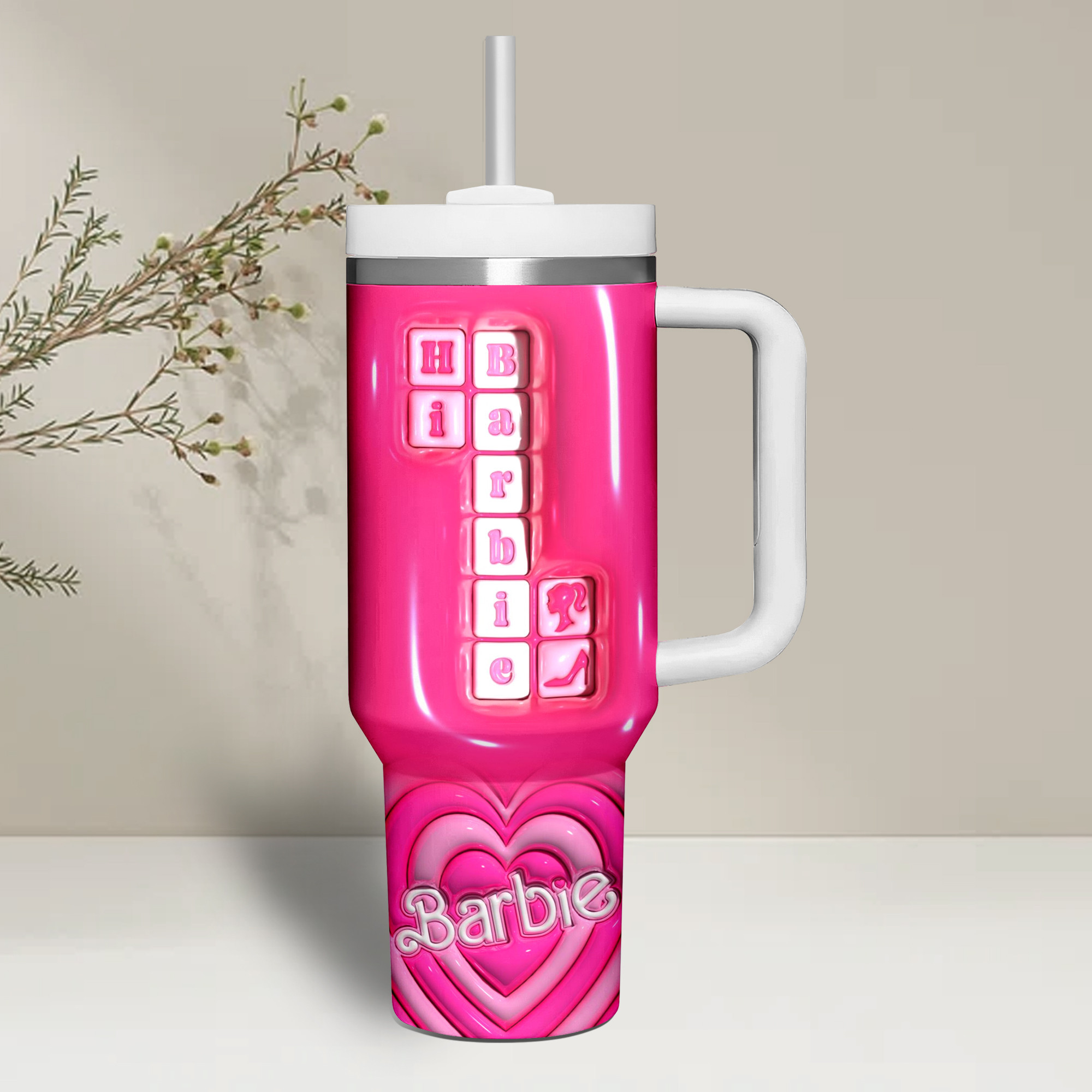 Barbie Cartoon Custom Stanley Cup 40 oz 30 oz Tumbler With Handle