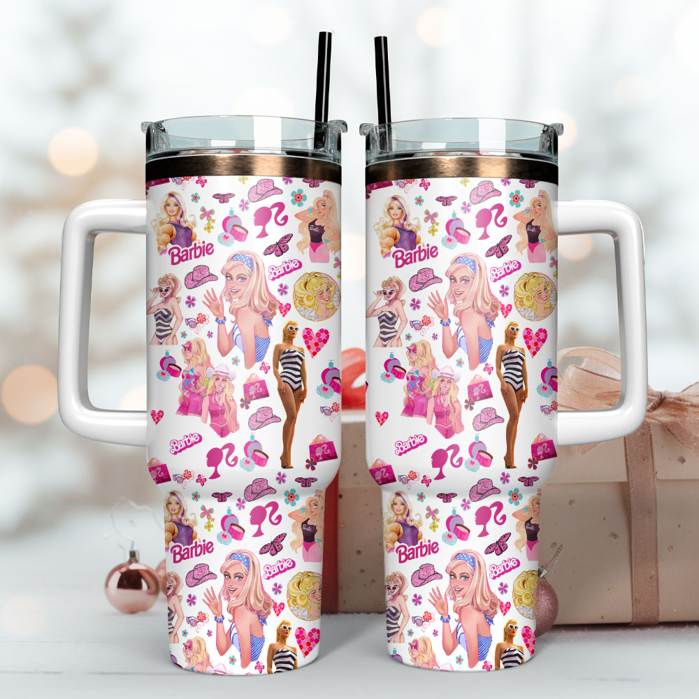 Barbie Fashion Doll Toy Custom Stanley Cup 40 oz 30 oz Tumbler With Handle