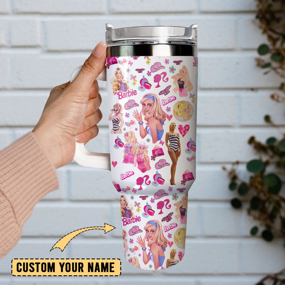Barbie Fashion Doll Toy Custom Stanley Cup 40 oz 30 oz Tumbler With Handle