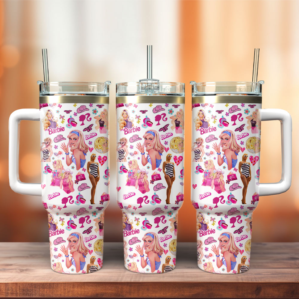 Barbie Fashion Doll Toy Custom Stanley Cup 40 oz 30 oz Tumbler With Handle
