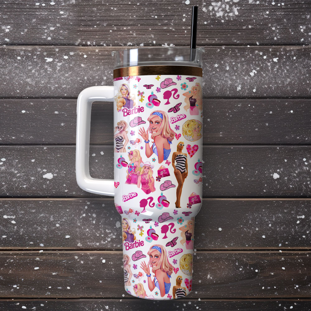 Barbie Fashion Doll Toy Custom Stanley Cup 40 oz 30 oz Tumbler With Handle