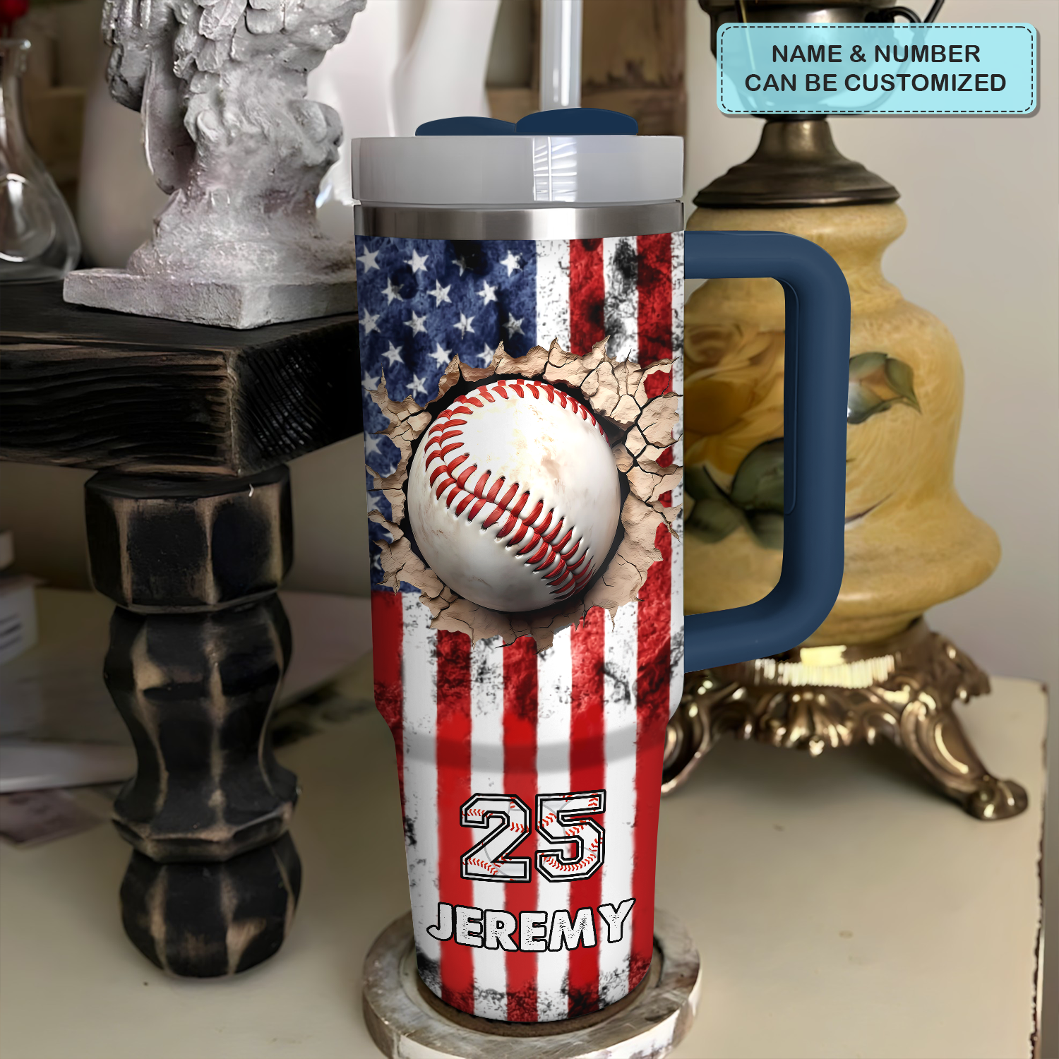 Baseball Custom Stanley Cup 40 oz 30 oz Tumbler With Handle