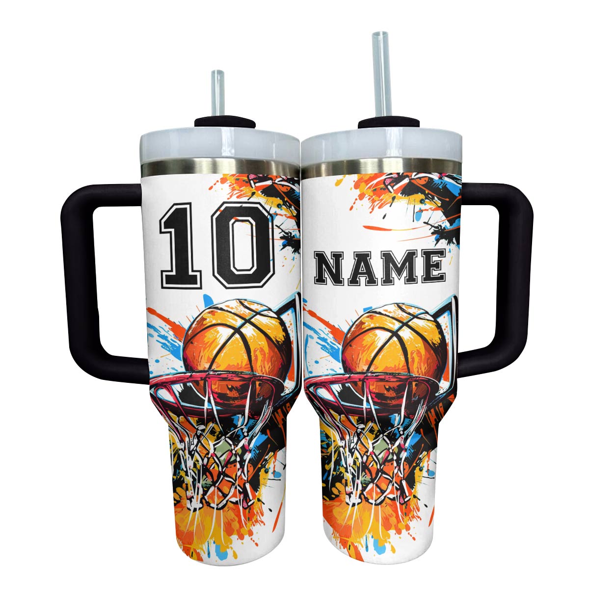 Basketball Custom Stanley Cup 40 oz 30 oz Tumbler With Handle