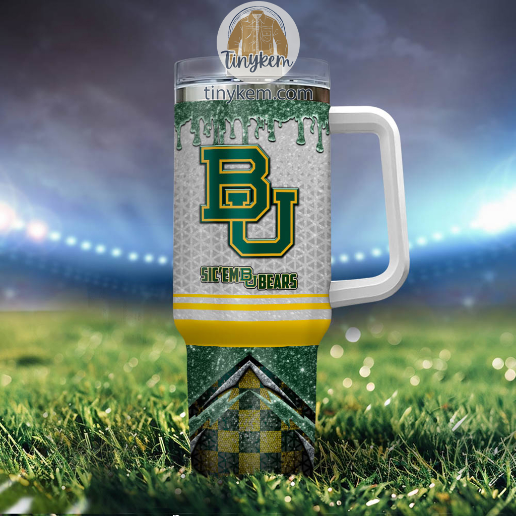 Baylor Bears Glitter NCAA Custom Stanley Cup 40 oz 30 oz Tumbler With Handle