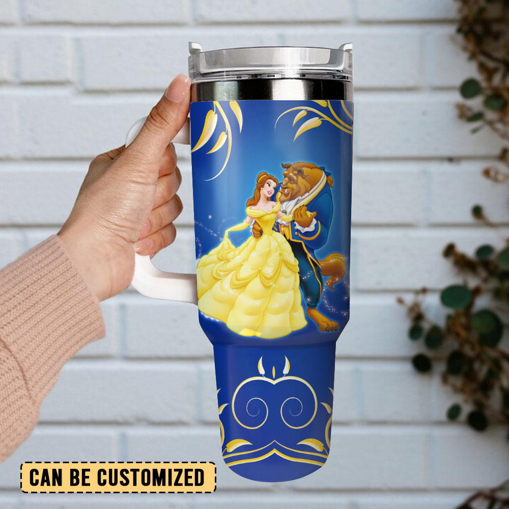 Beauty And The Beast Cartoon Movie Custom Stanley Cup 40 oz 30 oz Tumbler With Handle