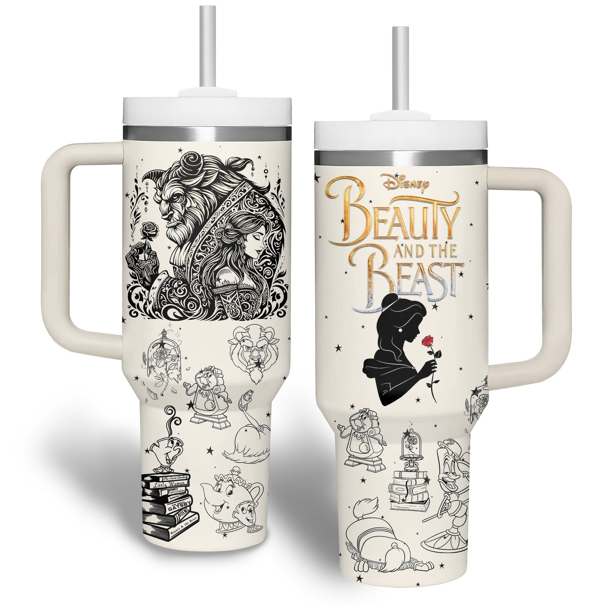 Beauty And The Beast Movies Custom Stanley Cup 40 oz 30 oz Tumbler With Handle